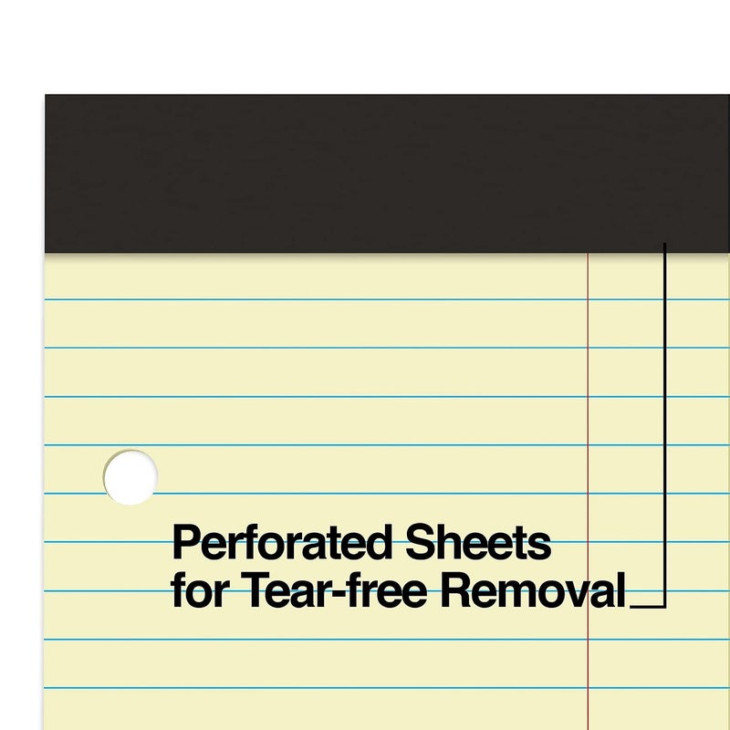STAPLES 369746 3Hole Double Pad 85Inch X 1175Inch Canary Law Ruled 3Inch Margin Each Office Product - Image 4