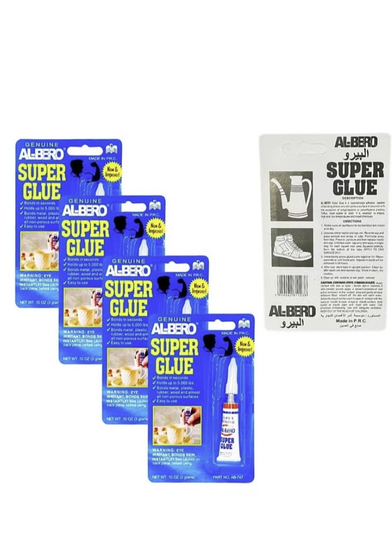 Super Glue Al-Bero Super Glue – Precision Bonding for All Materials (4pc) - Image 1
