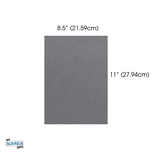 My Scratch Offs Silver 8.5 x 11 Inch Rectangle Full Sheet Scratch Off Sticker Labels - 5 Pack - Image 2