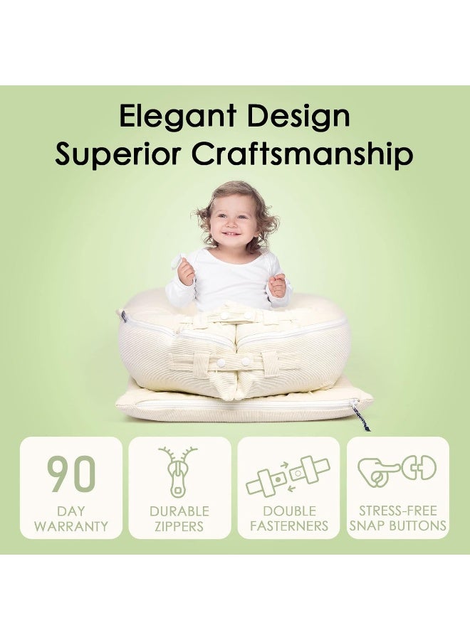 MEXXI Corduroy Baby Nest Cover for Dockatot Deluxe+ Docks | Hypoallergenic Cotton Newbon Lounger Cover (Cover Only) (Beige) - Image 5