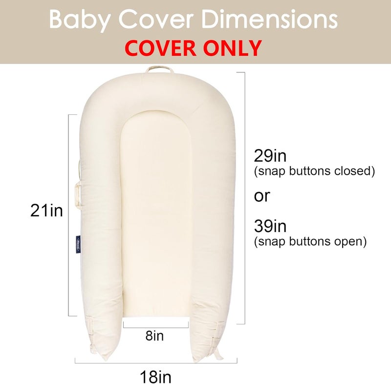 MEXXI Corduroy Baby Nest Cover for Dockatot Deluxe+ Docks | Hypoallergenic Cotton Newbon Lounger Cover (Cover Only) (Beige) - Image 2