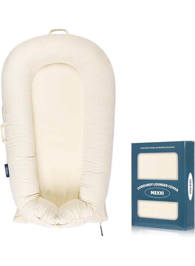 MEXXI Corduroy Baby Nest Cover for Dockatot Deluxe+ Docks | Hypoallergenic Cotton Newbon Lounger Cover (Cover Only) (Beige) - Image 1