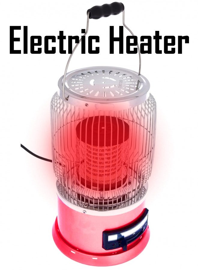 TOSCANA U 2000W Electric Heater for Home Winter 360 Degree Heater with Circular Drying Strip for Cloth Red  - Image 5