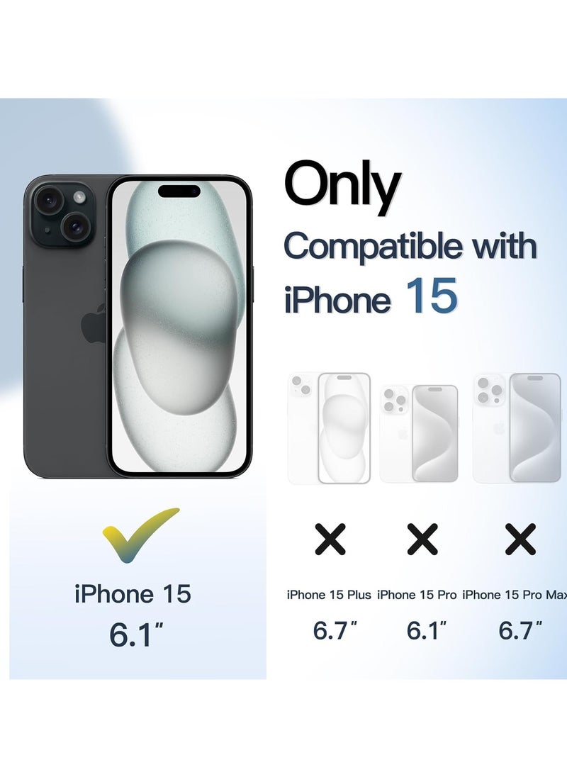 Generic - Shockproof Clear Case for iPhone 15 Not Yellowing 10FT Military Drop Protection Hard Clear Back Silicone Edge Four Corner Airbags Drop Protection Phone Cover (Black) - Image 1