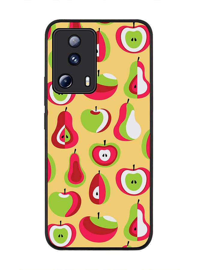 Stylizedd Rugged Black edge case for Xiaomi 13 Lite 5G / Xiaomi Civi 2 5G, Slim fit Soft Case Flexible Rubber Edges Anti Drop TPU Gel Thin Cover -  Modern Apple - Image 1