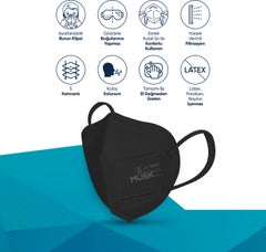MUSK FFP2/N95 Mask Black Color 40 Pieces  - Image 3