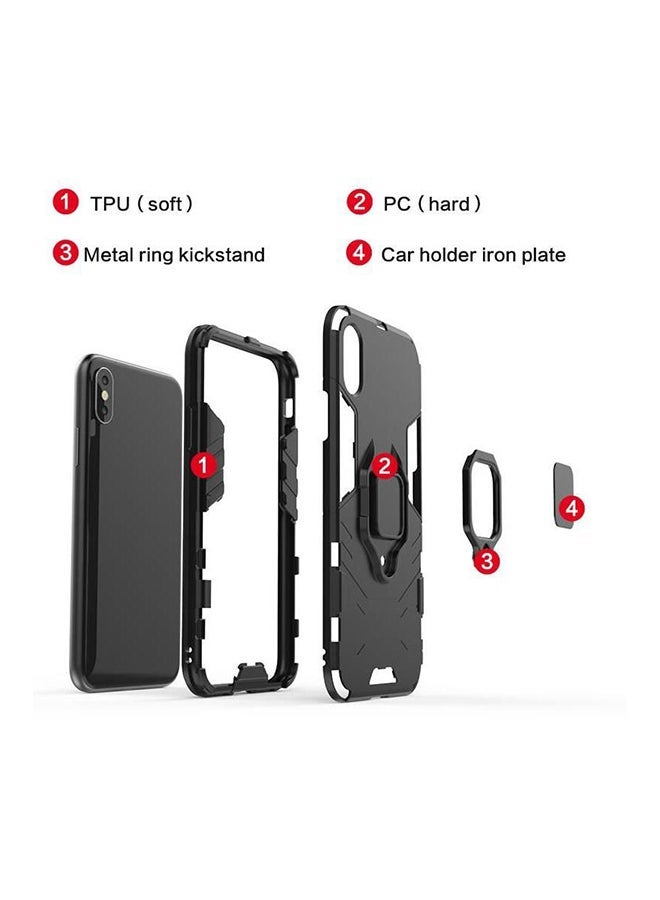 Protective Case Cover For iPhone XS Max With Car Mount Magnetic And Finger Ring Black - Image 3