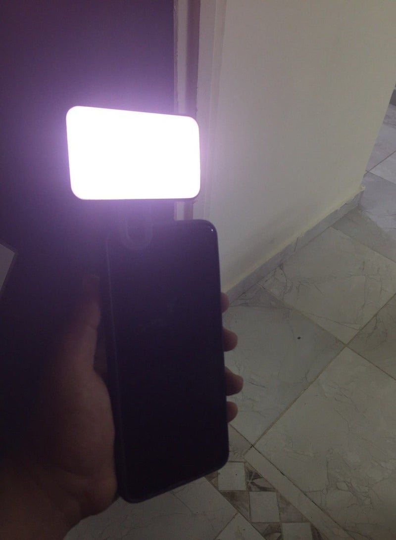 مصباح سيلفي LED محمول بـ 3 أوضاع إضاءة (أبيض، دافئ، مختلط)​ - إضاءة قابلة للتعديل بـ 3 درجات سطوع، مشبك تثبيت عالمي للهواتف واللابتوب، بطارية قابلة للشحن، مثالي للتيك توك واجتماعات الزووم - Image 2