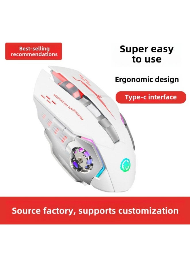 Wireless Mouse Bluetooth Mute Charging Luminous Office Gaming Computer Accessories Laptop Mechanical Mouse-Color:Wireless - Image 2