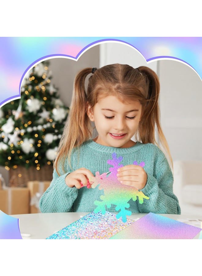 Prudiut 24 Sheets Holographic Cardstock 8.5 x 11, 250gsm/92lb Metallic Cardstock Glitter Shiny Iridescent Mirror Paper Thick Card Stock Paper for Crafts, Card Making, Party Decoration, Scrapbook Supplies - Image 4