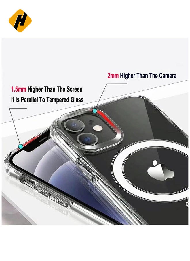 HuHa - Apple iPhone 14 Pro Clear MagSafe Case Transparent Magnetic Shockproof Cover Wireless Charging Compatible 6.1 Inch Clear - Image 1