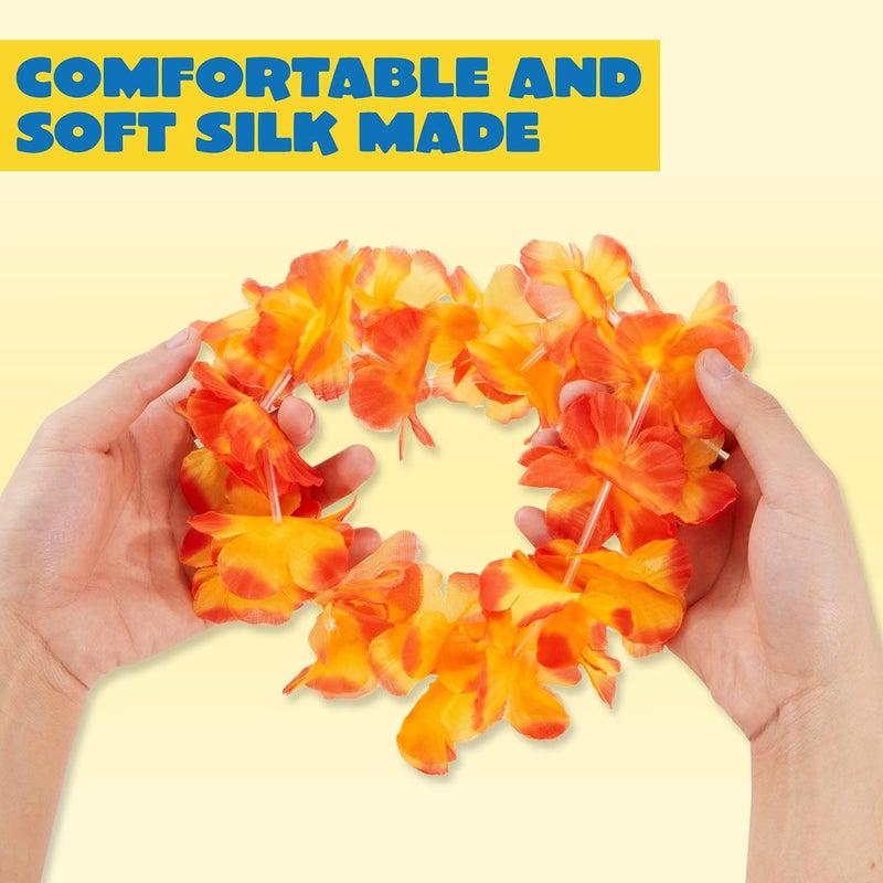 JOYIN JOYIN 60pcs Tropical Hawaiian Lei Luau Flower Necklaces Garlands for Beach Wedding Hawaiian Party Decorations  - Image 2