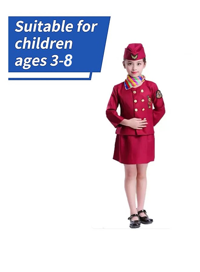 Toyland زي مضيفة الطيران للأطفال – مجموعة فستان موحد أنيق لشركة الطيران - Image 2