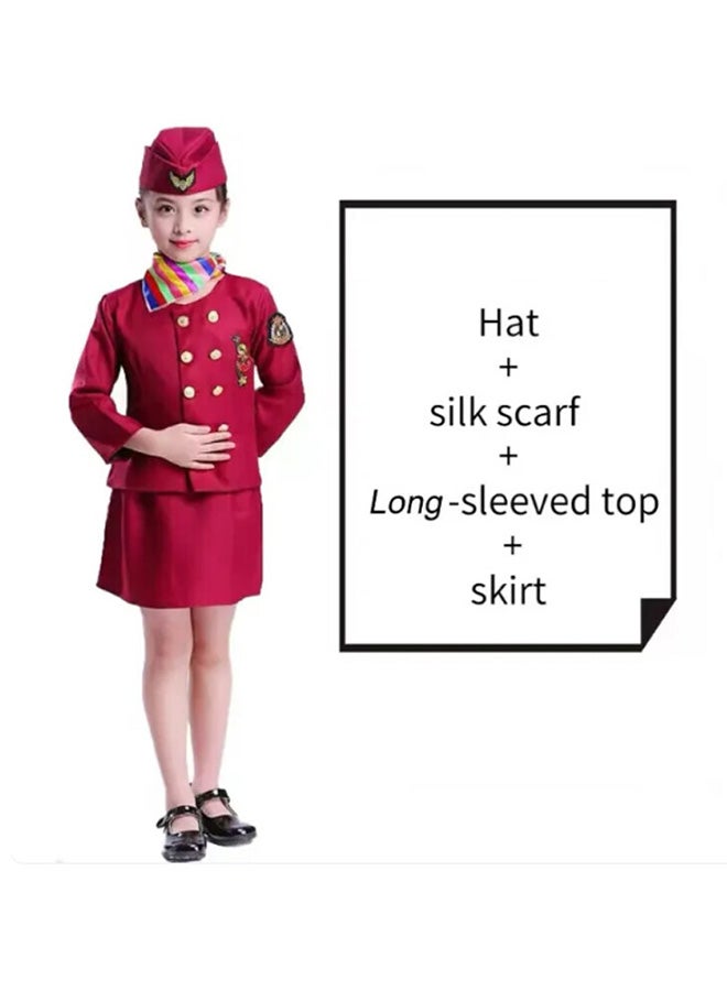 Toyland زي مضيفة الطيران للأطفال – مجموعة فستان موحد أنيق لشركة الطيران - Image 3