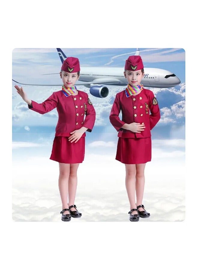 Toyland زي مضيفة الطيران للأطفال – مجموعة فستان موحد أنيق لشركة الطيران - Image 4