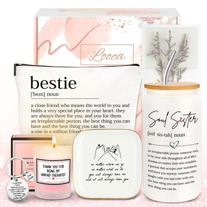 Looca Best Friend Birthday Gifts for Women Friendship Gifts for Women Bestfriend Birthday Gifts for Best Friend Woman Soul Sister Gifts for Women Bestie Birthday Gifts for Women Bff Close Friends Female - Image 1