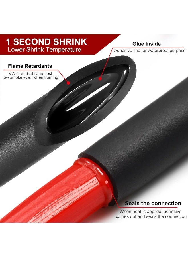 Chanzon 3:1 Ratio 1/4" (6.4mm) Heat Shrink Tubing - Marine Grade Waterproof Adhesive Lined - 8Ft Roll (2.5M Total Length) Black Polyolefin Sleeving Wrap Shrinking 3 to 1 Ratio 1pcs - Image 5