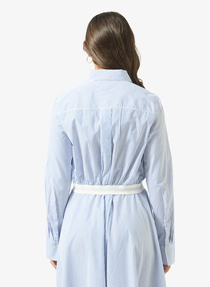 TOMMY HILFIGER Poplin Cropped Branded Shirt