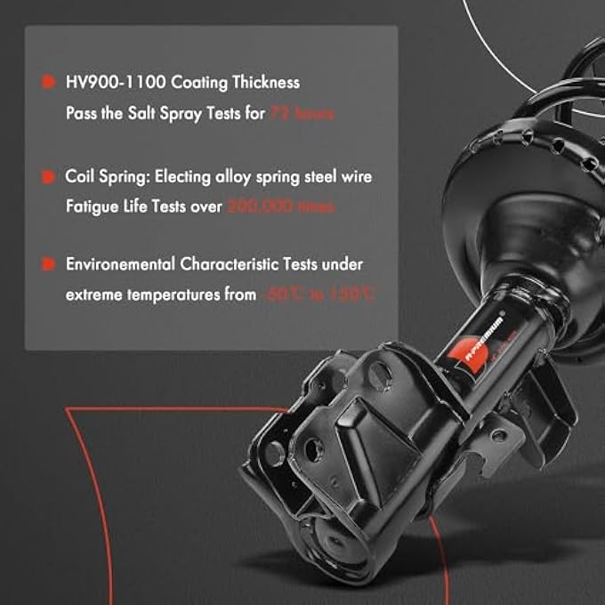 A-Premium Front Pair 2 Complete Strut And Coil Spring Assembly Compatible With Subaru Legacy 2015 2016 Driver And Passenger Side - Image 5