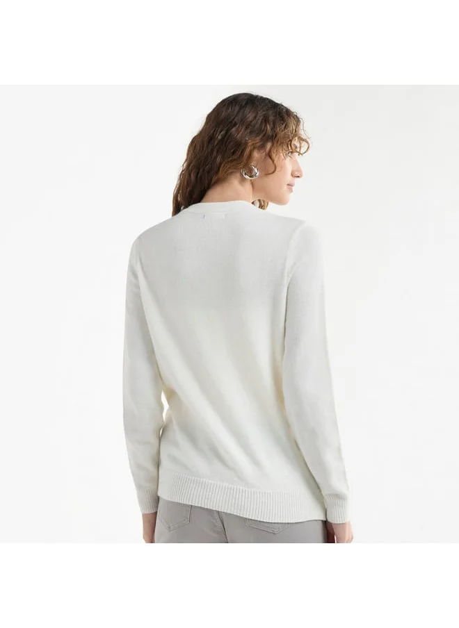 FAV Embellished Button Through Cardigan with Long Sleeves