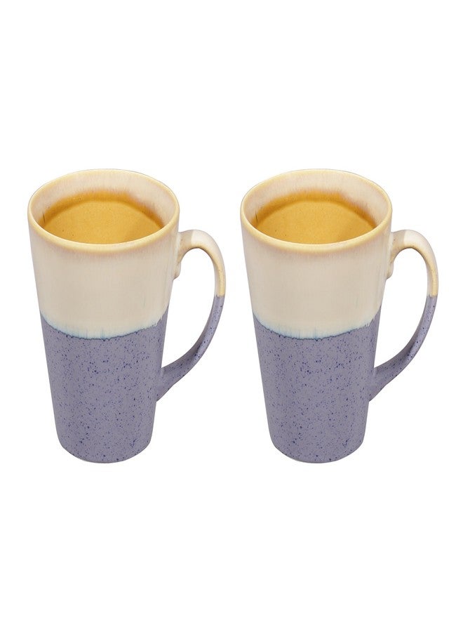 miah decor طقم أكواب قهوة خزفية كلاسيكية متعددة الألوان من ميا ديكور MDCF-03، مكون من قطعتين، آمن للاستخدام في الميكروويف والفريزر وغسالة الصحون. - Image 3
