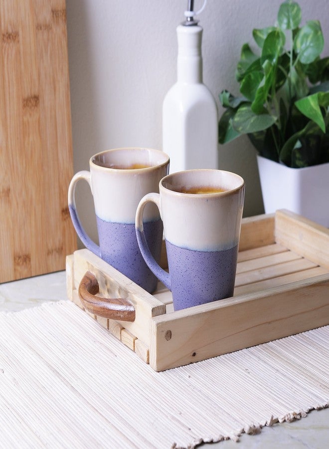 miah decor طقم أكواب قهوة خزفية كلاسيكية متعددة الألوان من ميا ديكور MDCF-03، مكون من قطعتين، آمن للاستخدام في الميكروويف والفريزر وغسالة الصحون. - Image 1