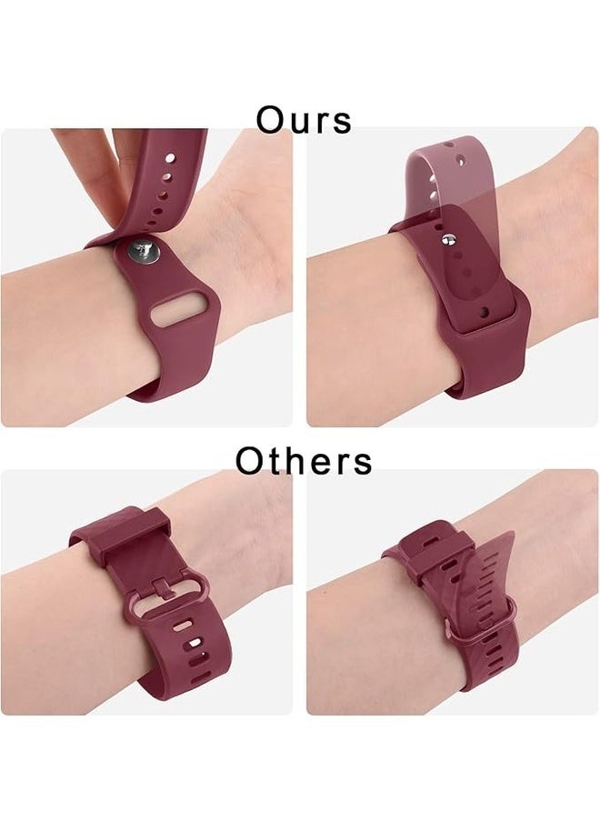 Wine Red Soft Silicone Sport Band for Samsung Galaxy Watch 6 - Replacement Strap Compatible with 40mm, 44mm, 43mm, and 47mm Models - Image 3