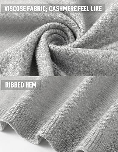 Puli شال بولي النسائي المتعدد الاستخدامات، سكارف بونشو سترة بأزرار خفيفة الوزن لفصل الربيع والصيف والخريف رمادي - Image 4