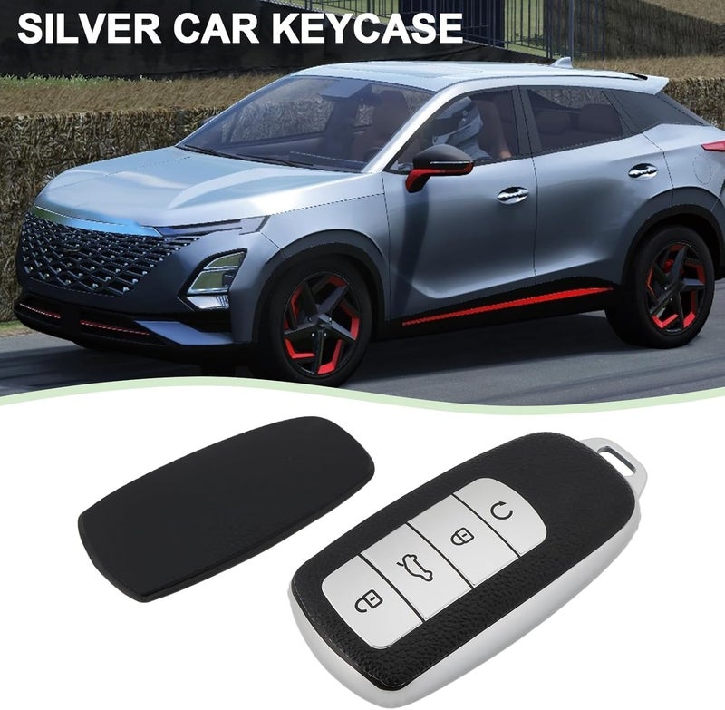 2 car smart key cover soft TPU remote key Shell car key cover suitable for Chery Ou Mengda 5 Tiggo 8 Pro 8 Plus silver - Image 3