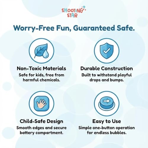 Shooting Star Bubble Blower Dolphin with 1 Refill Bubble Solution | Bubble Play Toy for Fun Indoor/Outdoor Bubble Machine for Kids 3Y+ | Perfect for Birthday Parties & Summer Outdoor Fun or Party - Image 3