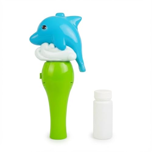 Shooting Star Bubble Blower Dolphin with 1 Refill Bubble Solution | Bubble Play Toy for Fun Indoor/Outdoor Bubble Machine for Kids 3Y+ | Perfect for Birthday Parties & Summer Outdoor Fun or Party - Image 1