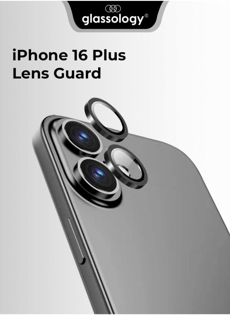 glassology iPhone 16 Plus Lens Guard Scratch Resistant Anti-Fingerprint Camera Protection (Black)  - Image 1