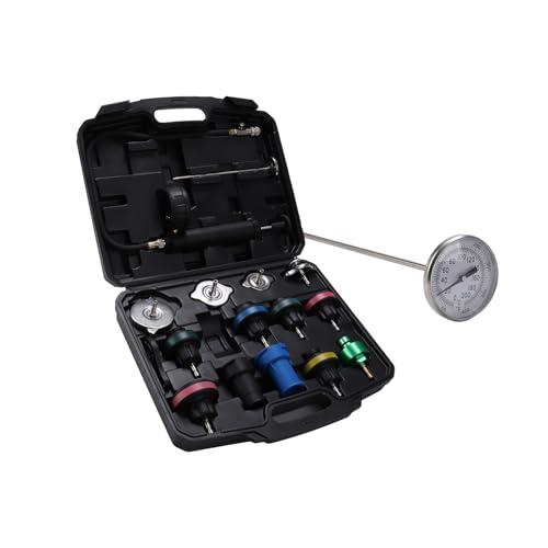 VAGNEUS 16 Pcs Universal Radiator Pressure Tester Kit,Coolant Pressure Tester kit with 13 Radiator Adapters,Precise Coolant Leak Detector for All Vehicle Cooling System - Image 1