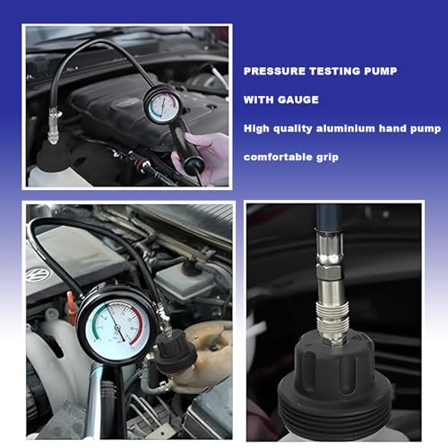 VAGNEUS 16 Pcs Universal Radiator Pressure Tester Kit,Coolant Pressure Tester kit with 13 Radiator Adapters,Precise Coolant Leak Detector for All Vehicle Cooling System - Image 5