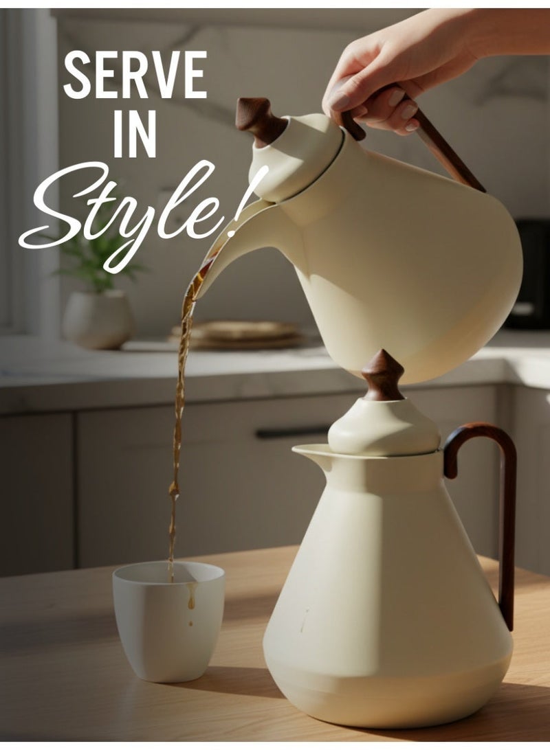 Raz Premium Vacuum Flask Set for Arabic Kahwa & Tea | Double Wall Thermal Insulated Serving Flask | Luxury 2-Piece Set - Image 5