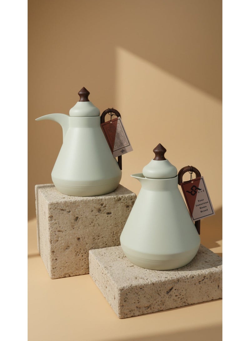 Raz Premium Vacuum Flask Set for Arabic Kahwa & Tea | Double Wall Thermal Insulated Serving Flask | Luxury 2-Piece Set - Image 1