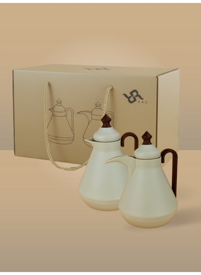 Raz Premium Vacuum Flask Set for Arabic Kahwa & Tea | Double Wall Thermal Insulated Serving Flask | Luxury 2-Piece Set - Image 4