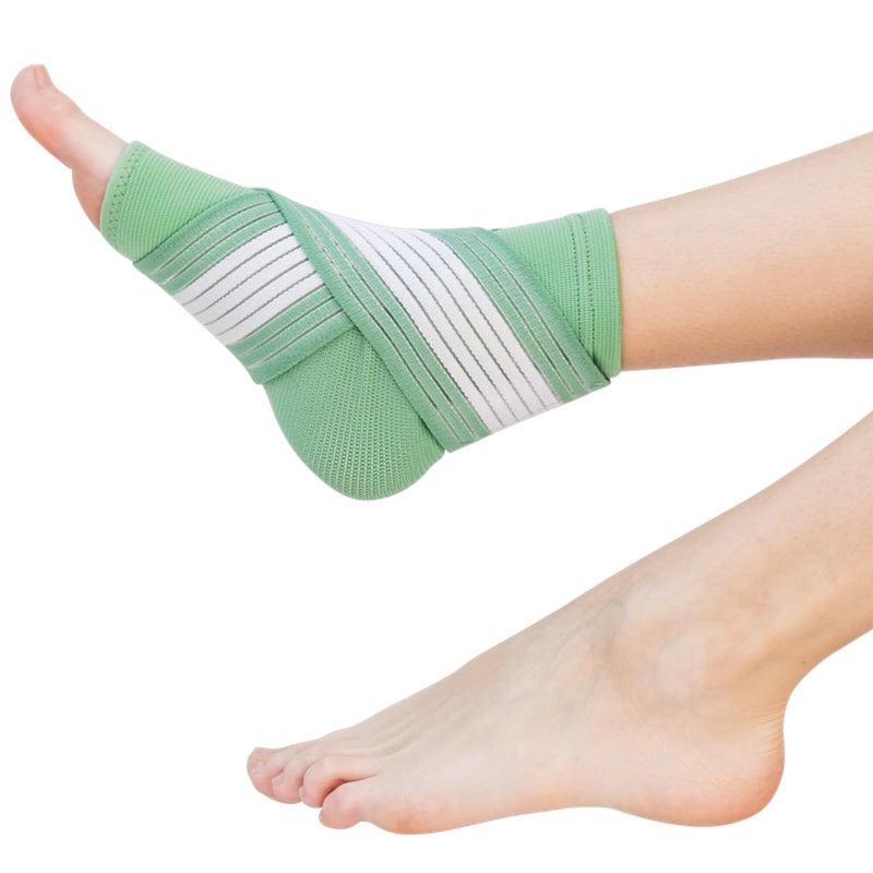 ZenToes Ankle Support Brace for Women and Men, Easy to Use Compression Sleeve with Adjustable Stabilizer Wrap, Wear with Shoes and Socks, Helps Prevent Sprained Ankle Injury - 1 Count (Green, One - Image 1