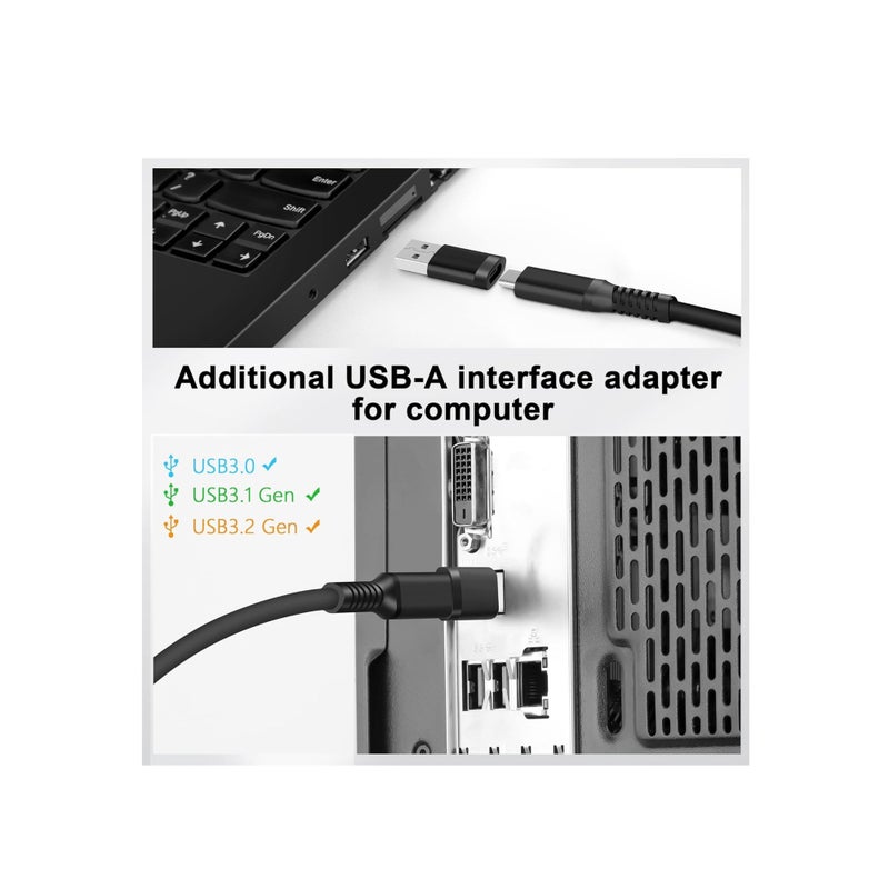 SOLARAE كابل ربط متوافق مع Oculus Quest 2 بطول 16 قدم لكابل سماعة VR لـ Oculus Quest 2 / Quest 1 USB 3.0 نوع C إلى C لنقل البيانات بسرعة عالية وكابل شحن لألعاب الكمبيوتر - Image 4