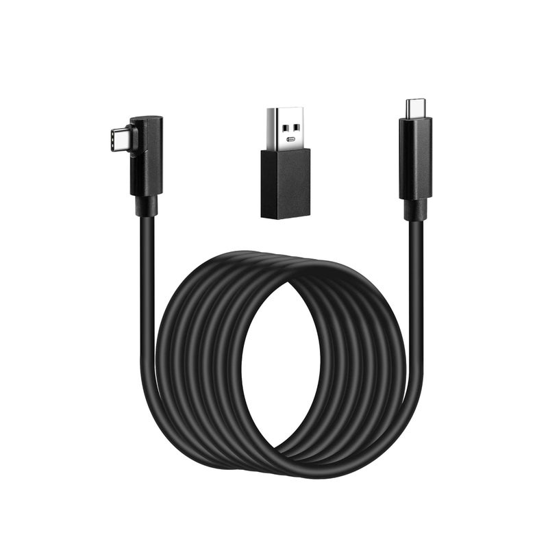 SOLARAE كابل ربط متوافق مع Oculus Quest 2 بطول 16 قدم لكابل سماعة VR لـ Oculus Quest 2 / Quest 1 USB 3.0 نوع C إلى C لنقل البيانات بسرعة عالية وكابل شحن لألعاب الكمبيوتر - Image 1