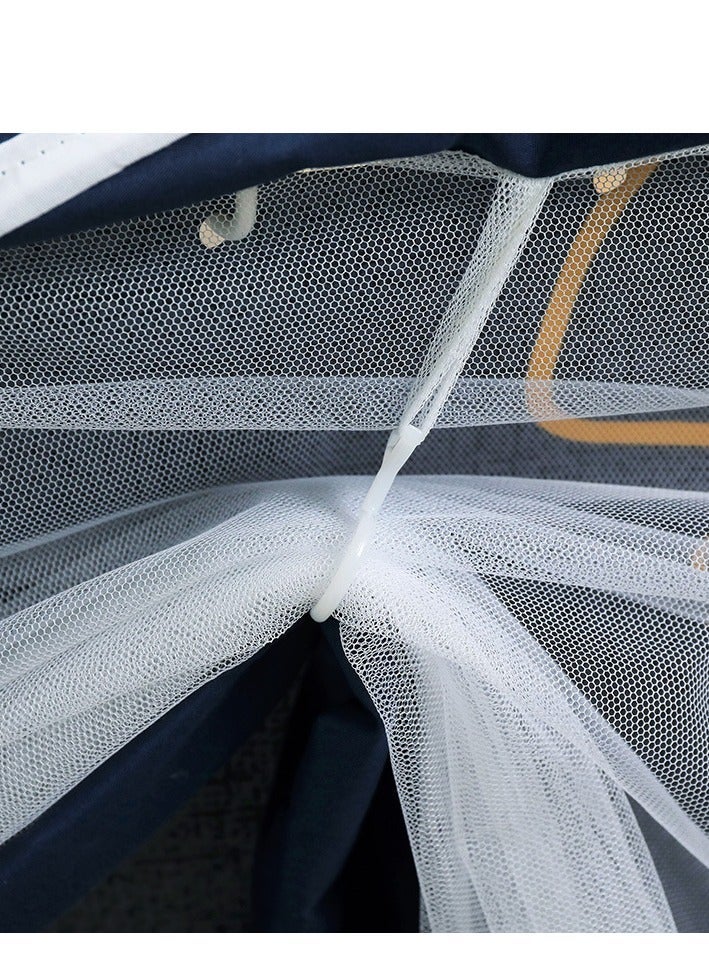 Bluejw Bed Canopy Tents Curtain Blackout Single Bed Tent Student Shading Cloth Canopy Dormitory Mosquito Net Sleep Privacy Protection with Frame for Children Bedroom With Black Cell Pattern - Image 4