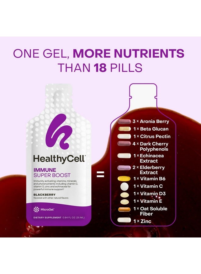 Healthycell Immune Super Boost Daily Liquid Supplement - Immune Support Supplement for Adults with Echinacea, Elderberry, Vitamin C, Vitamin D, Calcium & Zinc - 30 Gel Packs - Image 3