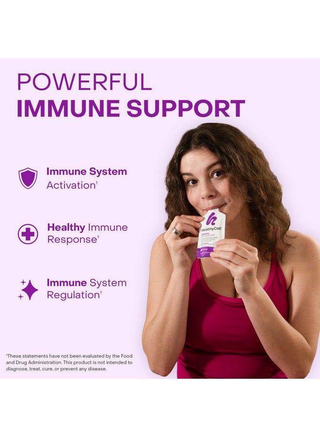 Healthycell Immune Super Boost Daily Liquid Supplement - Immune Support Supplement for Adults with Echinacea, Elderberry, Vitamin C, Vitamin D, Calcium & Zinc - 30 Gel Packs - Image 1