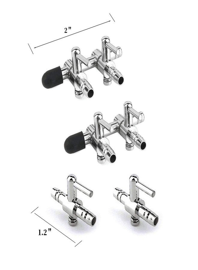 Hamineler 2 PCS 1-Way and 2 PCS 2-Way Air Flow Control Lever Valve Distributor Splitter Aquarium Air Pump Accessories, 4 Check Valves and 10 Fish Tank Suction Cups, 5 T and 5 Straight Connector - Image 2