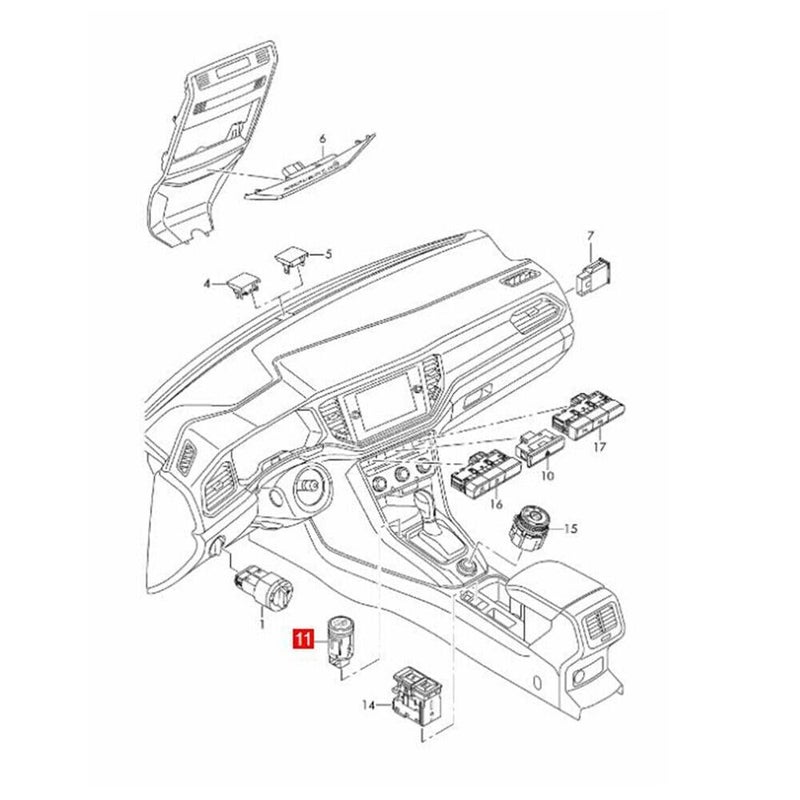 WXZOS Engine Key Start Stop Push Button Switch 5GG959839 Fit for VW Golf 7 MK7 2013-2017 - Image 5