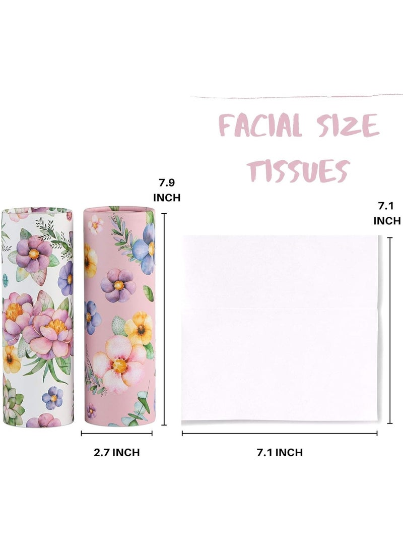 Car Tissues Holder with Facial Tissues - 4 PK - Travel Tissue Tubes for Car Box Container Perfect Fit for Car Cup Holder Car Tissues Cylinder (Pink) - Image 3