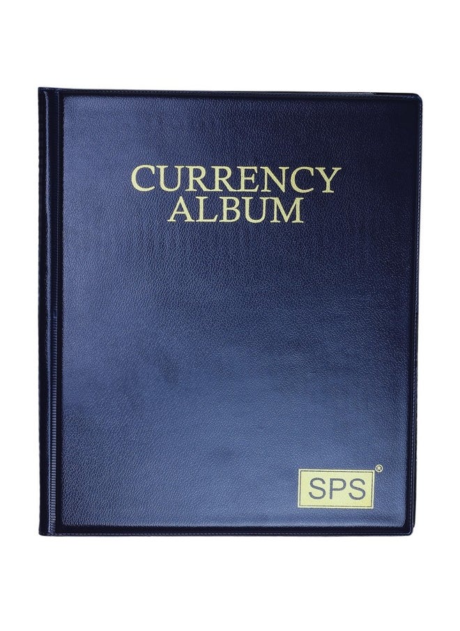 sps SPS 120 Pockets Currency Album for Notes, PU Leather Cover, Fits Large Currency Notes, (Navy Blue)  - Image 1