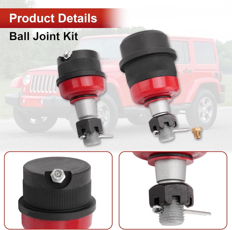 Jetuplusllc Set of 4 Upgrade Heavy Duty Ball Joints for 2007-2018 Jeep Wrangler - Image 3