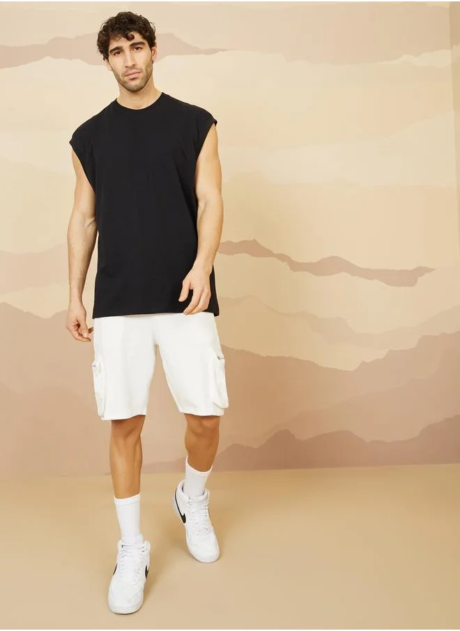 ستايلي Styli Oversized Fit Utility Cargo Shorts with Zipper