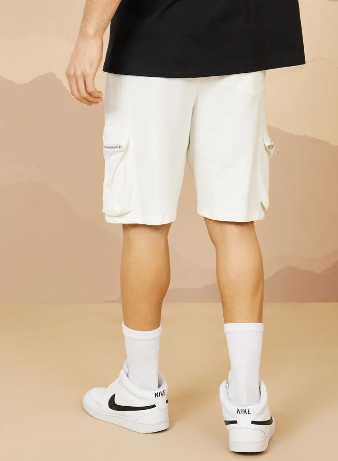 Styli Styli Oversized Fit Utility Cargo Shorts with Zipper